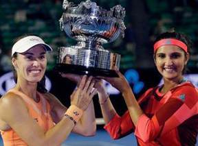 Sania and Martina win Aussie Open for third major trophy