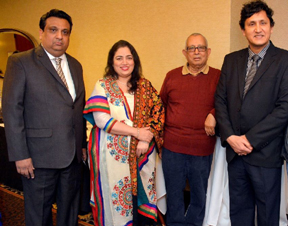 A group of dignitaries - Mafat Patel and Nakul Chand with Vinesh
