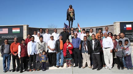 Gathering of Indian Americans to pay homage to Mahatma Gandhi in Dallas