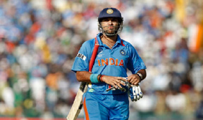 Jolt for India, Yuvraj out with ankle injury