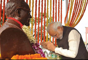 Modi pays tributes to B R Ambedkar on 125th birth anniversary
