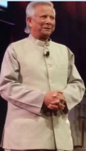 Prof Yunus addressing Boston students and elites