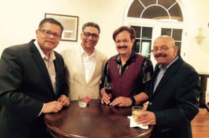 Yogi Chugh, Vinod Dham, Dr Romesh Japra and Rajesh Verma at the dinner event hosting Chief Minister of Haryana