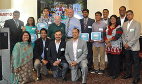Mayor Steve Chirico, Mayor Emeritus George Pradel, Krishna Bansal, Chairman of the NICO along with Board presented 2016-Lotus Excellence Awards to students of Indian origin