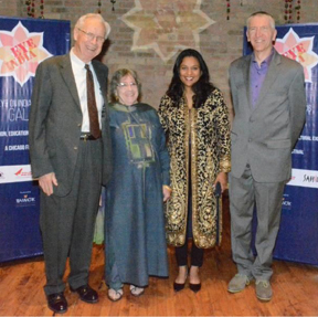 L to R: Dr. Ralph and Marta Nicholas (2016 Chicago-India Cultural Connection Award Recipients), Anuradha Behari and John Green (Professor at Columbia College and the 2015 Cultural Connection Award Recipient). Pic Inell