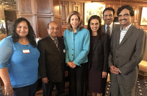 Chicago Deputy Mayor Andrea Zopp seen with [L to R] Hina Trivedi, Iftekhar Shareef, Smita Shah,  Babu Patel & Keerthi Kumar Ravoori