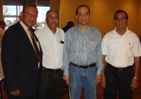 Indian Tax consultant Rajesh Dhruva with Dr Dasgupta, Dr Utpal Parikh and Hari Patel