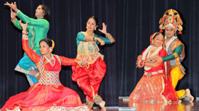 Sushant Jadhav, Aditi Bhagwat, Harshada Jambekar performing "Krishna Janam" dance