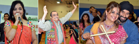 Singer Bharti Desai with Garba Dandia revelers
