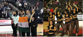 First time singing of Indian-American National Anthems  at the Bulls Game
