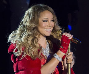 Mariah Carey performs at the 82nd Annual Rockefeller Center Christmas tree lighting ceremony in New York. 