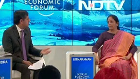 The Minister of State for Commerce & Industry (Independent Charge), Smt. Nirmala Sitharaman at the NDTV World Economic Forum, at Davos, in Switzerland on January 19, 2017.