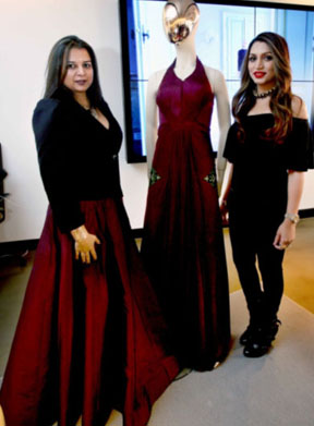 Premal Badiani and Mani Kamboj, Chief Operating Officer of Roshni Media at New York Fashion Week