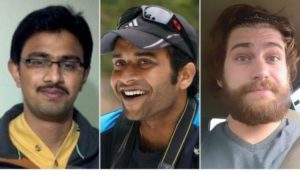 The alleged shooter Adams  Purinton # Three victims of the shooter  Srinivas Kuchibhotla, Alok Madasan  and Ian Grillot