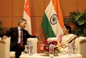 Swaraj meets Singaporean counterpart