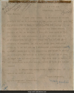 Mahatma Gandhis original letter on Jesus Christ up for sale