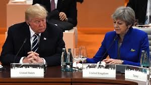Theresa May makes Brexit trade deal pitch at Donald Trump welcome dinner