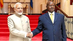 Ugandan President Yoweri Museveni With PM Modi
