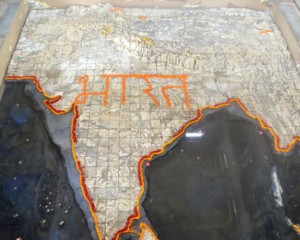 Unique Varanasi temple with map of undivided India