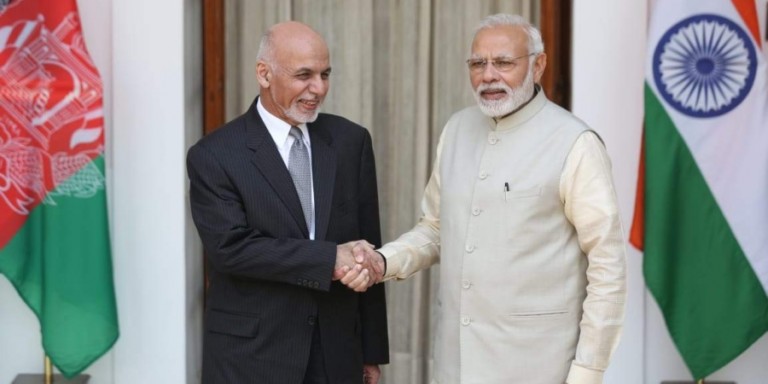 Prime Minister Narendra Modi with Afghan President Ashraf Ghani