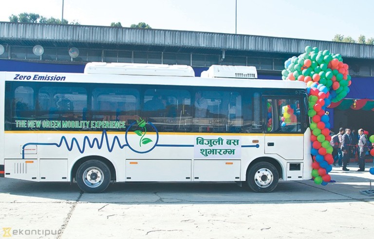 First electric bus service launched in Kathmandu