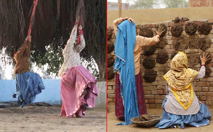 Actresses Taapsee Pannu and Bhumi Pednekar who are currently shooting in Baghpat for the upcoming film Saand Ki Aank