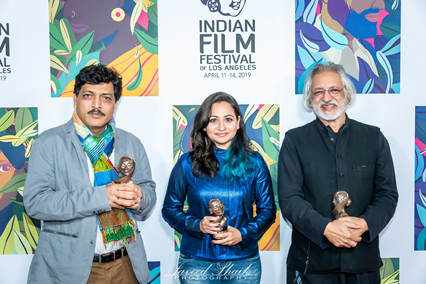 From left to right: Director Praveen Morchhale, Director Shazia Iqbal, Director Anand Patwardhan