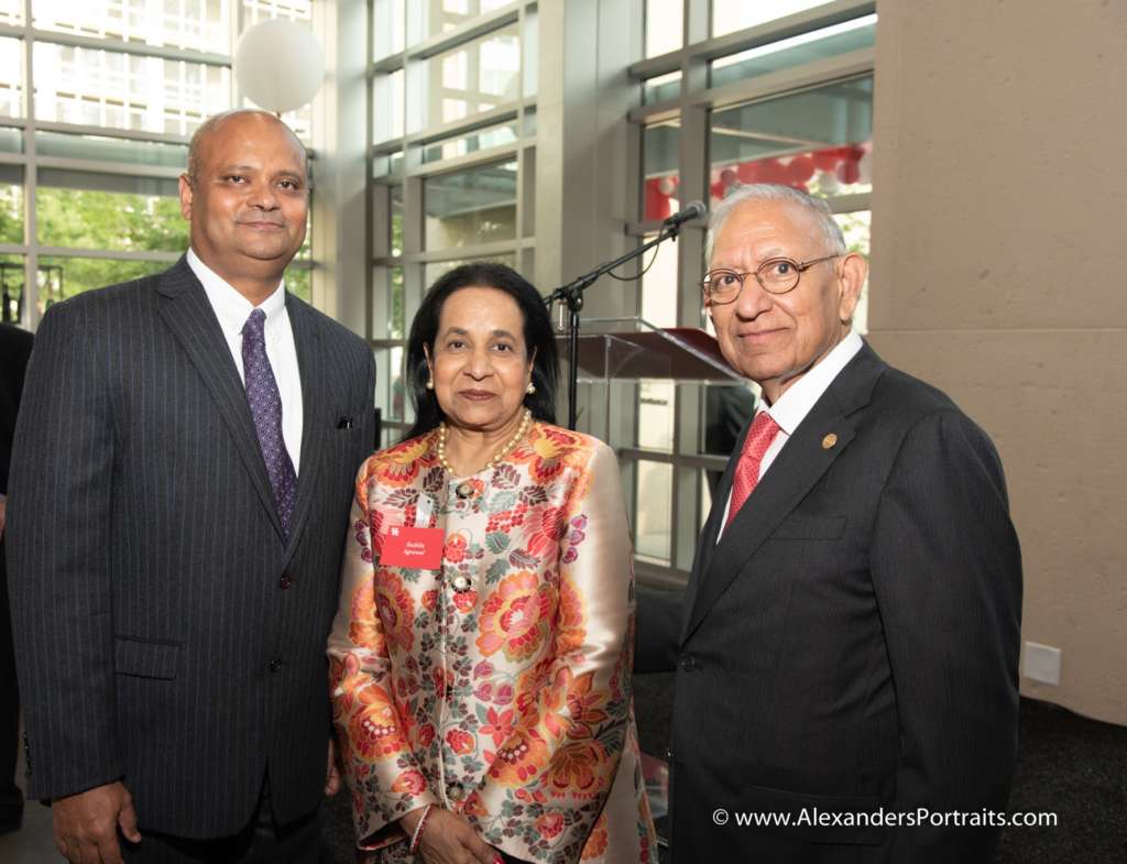 CGI Dr. Anupam Ray, Mrs. Agrawal, and Regent Agrawal during reception