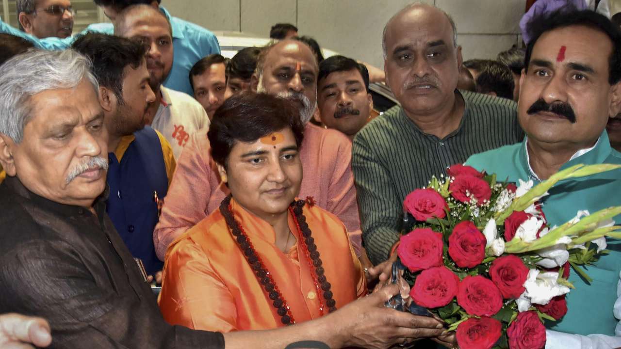 Pragya Thakur on 'temple run' after EC curbs on campaigning