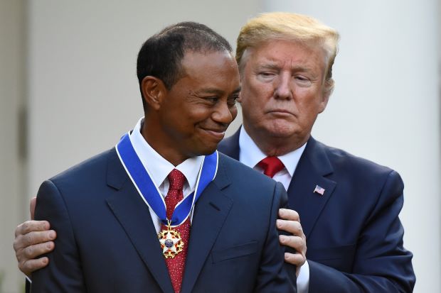 Trump awards highest US civilian honour to Tiger Woods