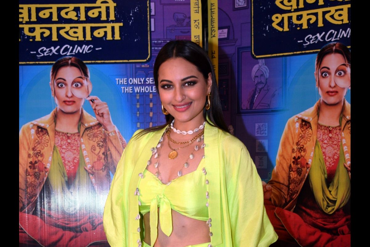 Mumbai: Actress Sonakshi Sinha during the promotion of her upcoming film "Khandaani Shafakhana" in Mumbai, on June 21, 2119. (Photo: IANS)