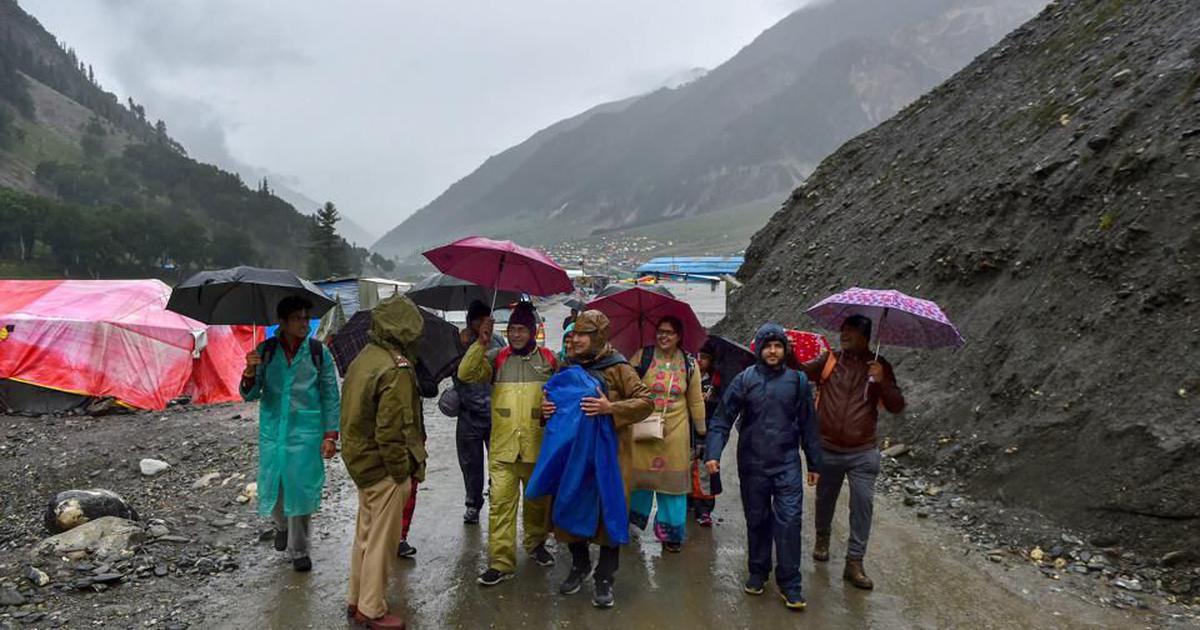 Amarnath yatra suspended from Jammu due to bad weather conditions