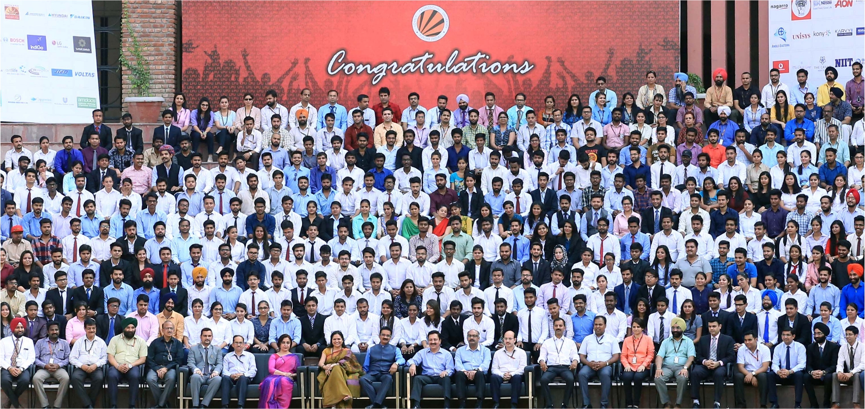 Students of LPU looking jubilant on their selection in multinational companies