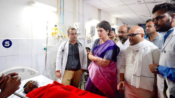 Priyanka visits Sonbhadra village; 'political stunt', says UP deputy CM