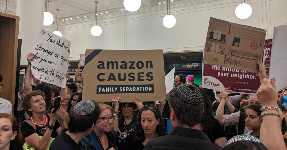 Several held at Jew protest at Amazon Store