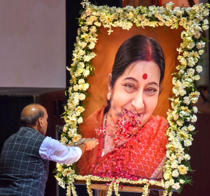 Prayer meeting for Sushma Swaraj