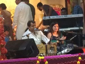 Vaneet and Nisha Sharma singing 'bhajans'