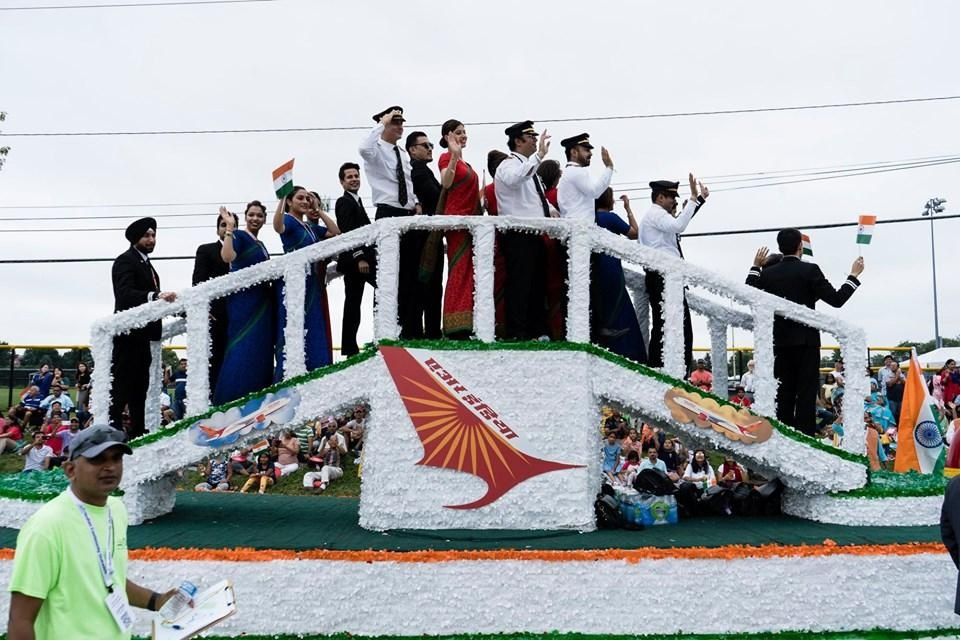 Air India crew participating in India Day parade