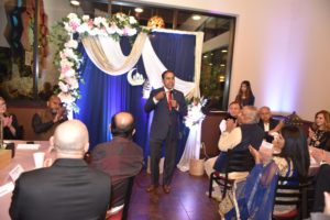 Congressman Raja Krishnamurthy addressing the guests.