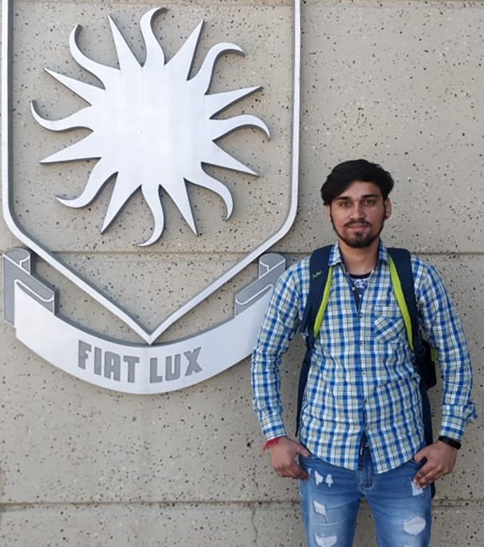 LPU student Shubham Tondon looking cheerful on getting admission in BTech CSE Programme at University of Lethbridge in Canada