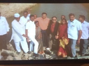 BV Jagadeesh and Mohan Trikha (center) with the villagers in Latur district, Maharashtra