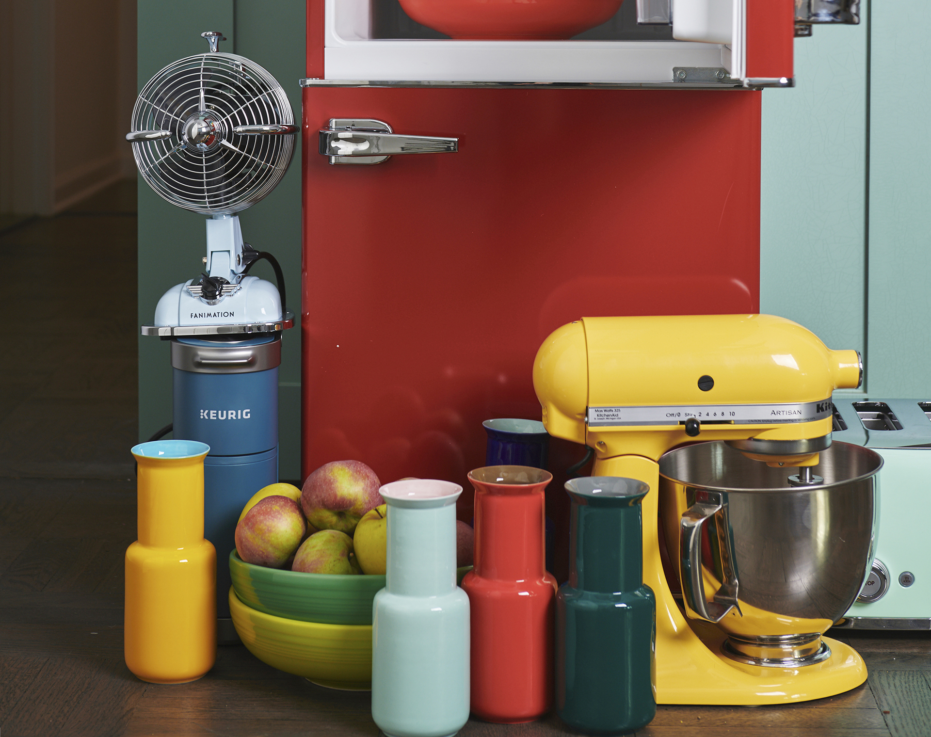 A splash of colour can refresh the kitchen without a remodel