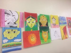 Display of drawings by children for the art competition