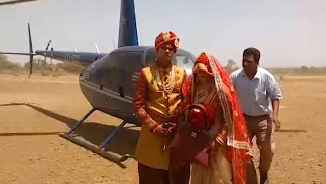 Groom rides chopper to marry in style in Rajasthan