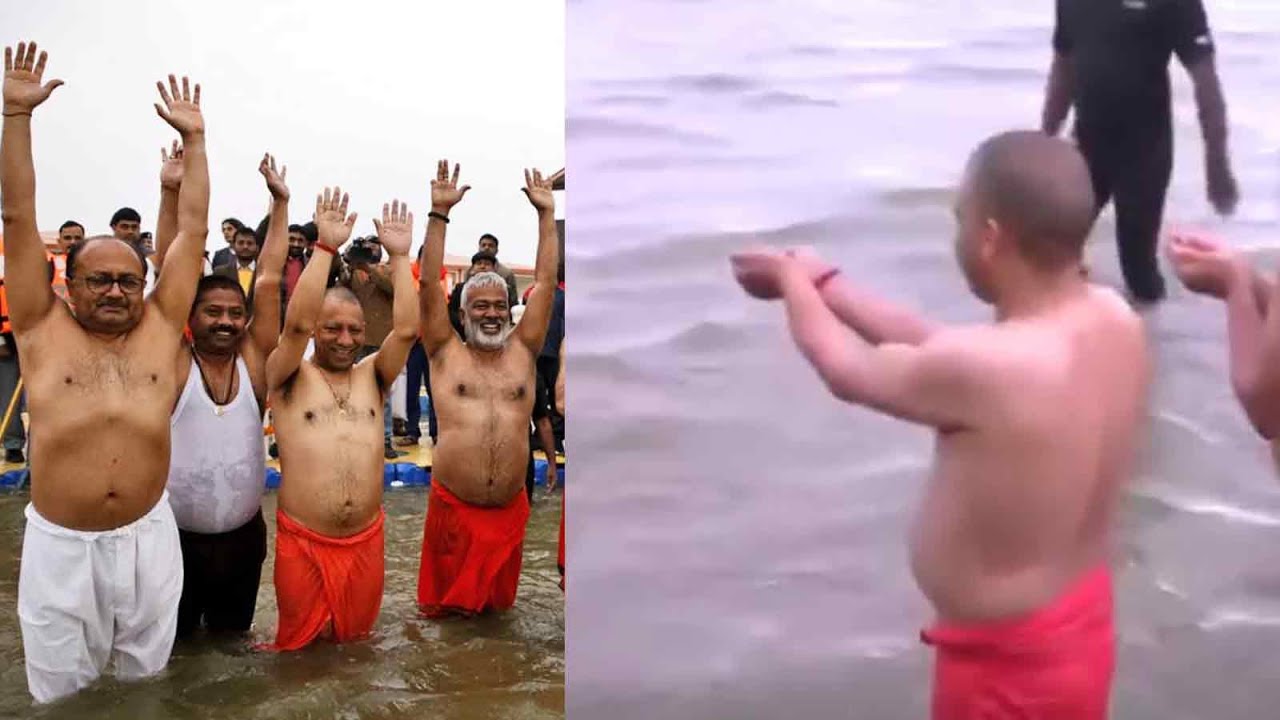 Yogi takes holy dip at Sangam on Basant Panchami