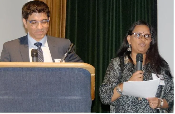 Board members Rajiv and PriyaPandit served as emcees at the HAF fundraiser