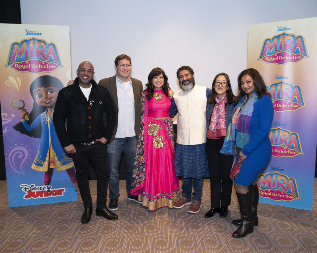 Nakul Dev Mahajan (far left) with the cast and crew of Disney series,"Mira, Royal Detective"
