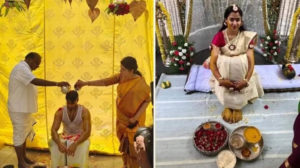 Nikhil Kumaraswamy weds at farmhouse amid lockdown1
