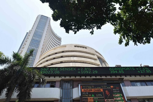 Mumbai: A view of the BSE building in Mumbai, on May 20, 2019. Indian equity indices traded on a firm note on Monday after most exit polls showed a BJP-led NDA getting a comfortable majority in the now concluded general elections. The Sensex advanced over 1,079 points during the afternoon trade hitting an intra-day high of 39,010. The BSE Sensex was trading at 39,008.21 points up 1077.44 points or 2.44 per cent higher. (Photo: IANS)