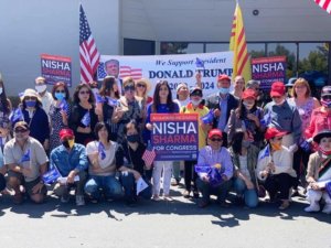 Supporters rally for Nisha Sharma's Congressional candidature